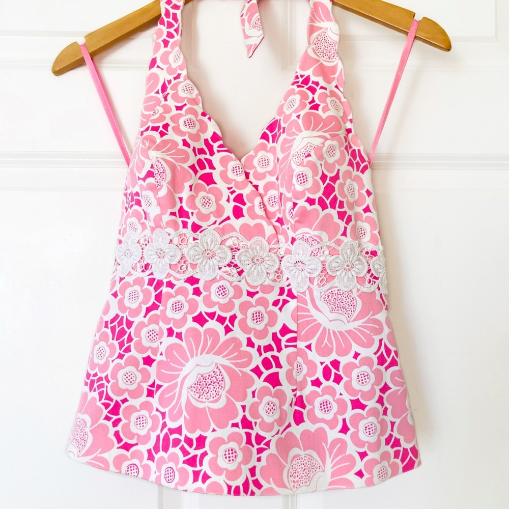 Lilly Pulitzer Halter Top Pink Print Size 4